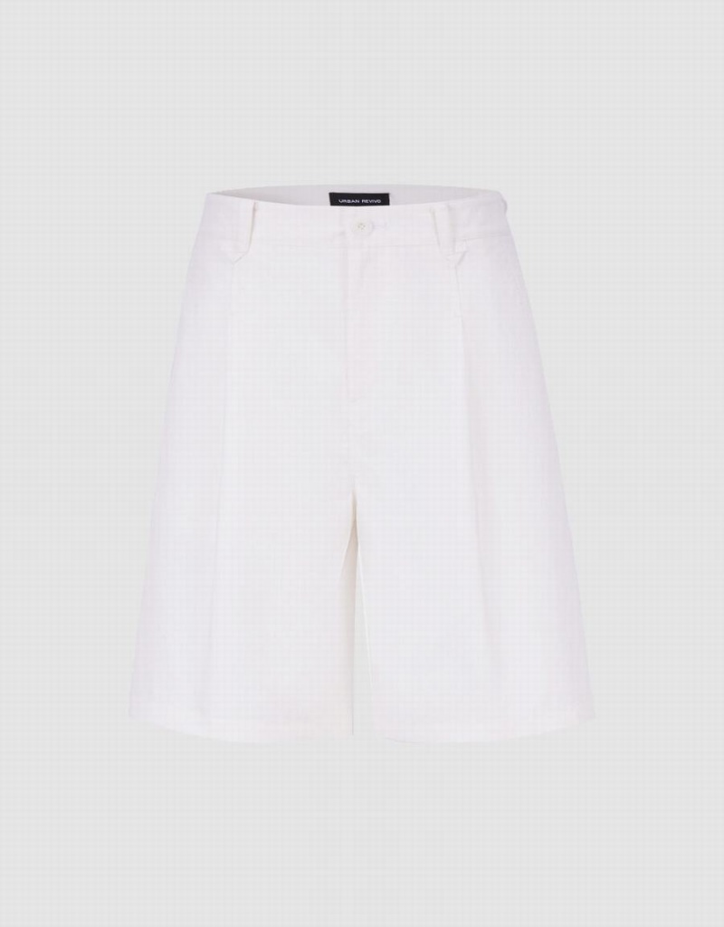Short Urban Revivo Linen Femme Blanche | IYN5292US
