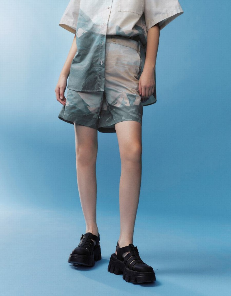 Short Urban Revivo Printed Femme Orange | WUL6172ED