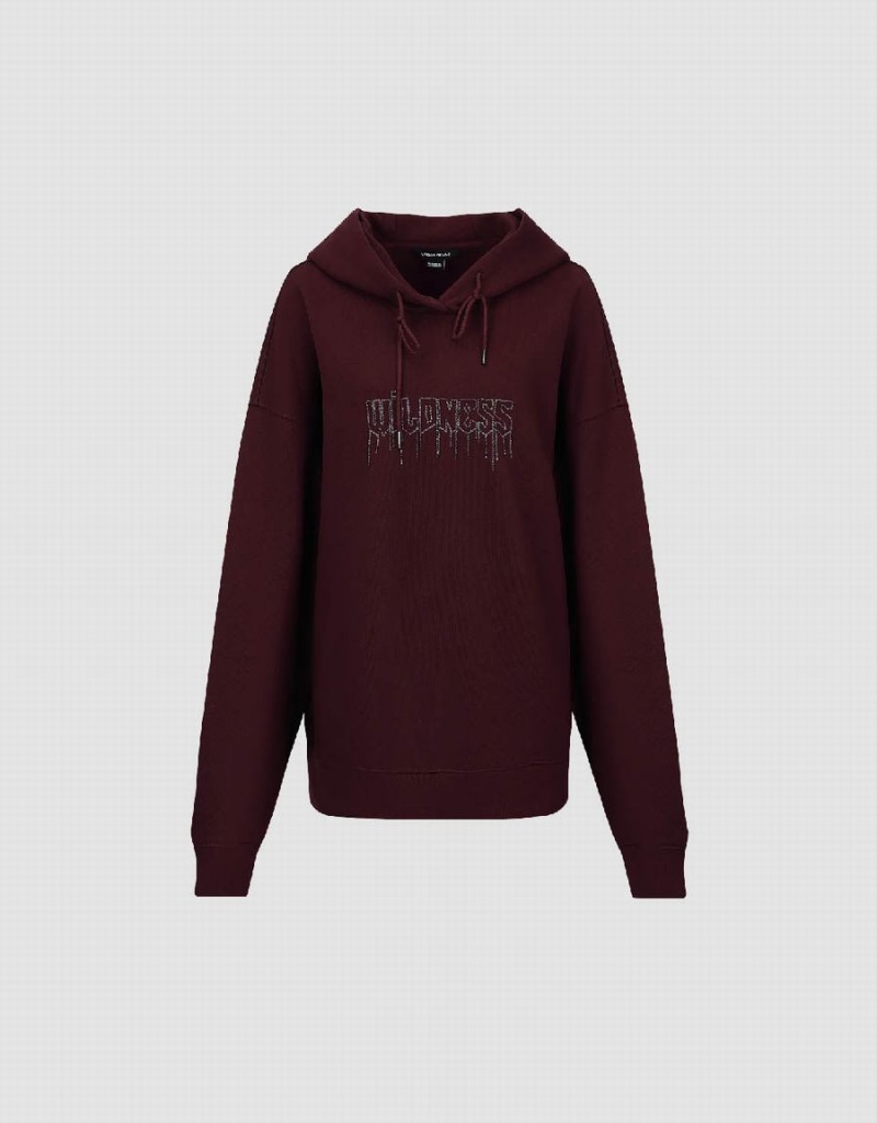 Sweats Urban Revivo Drop Shoulder Sleeve Encapuchonné Oversized Femme Violette | VKV8961UZ