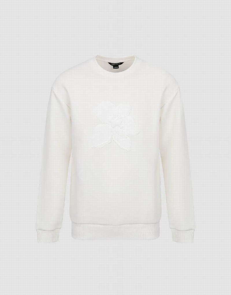 Sweats Urban Revivo Flower Embosseed Homme Blanche | OXD6577EW