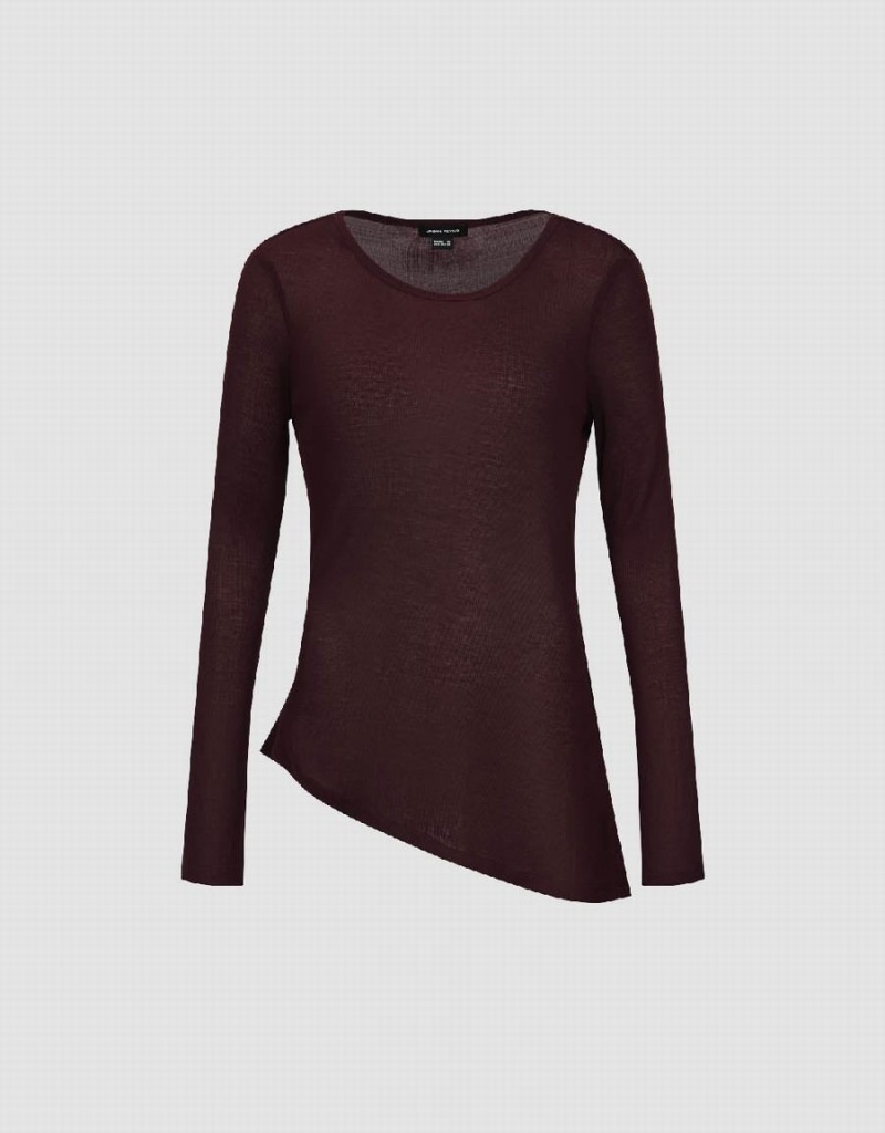 T Shirts Urban Revivo Asymmetric Crew Neck Femme Violette | RAE8088YJ