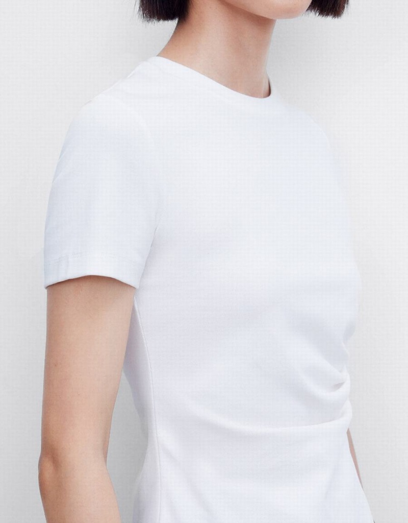 T Shirts Urban Revivo Asymmetrical Hem Femme Blanche | HWV2947JK