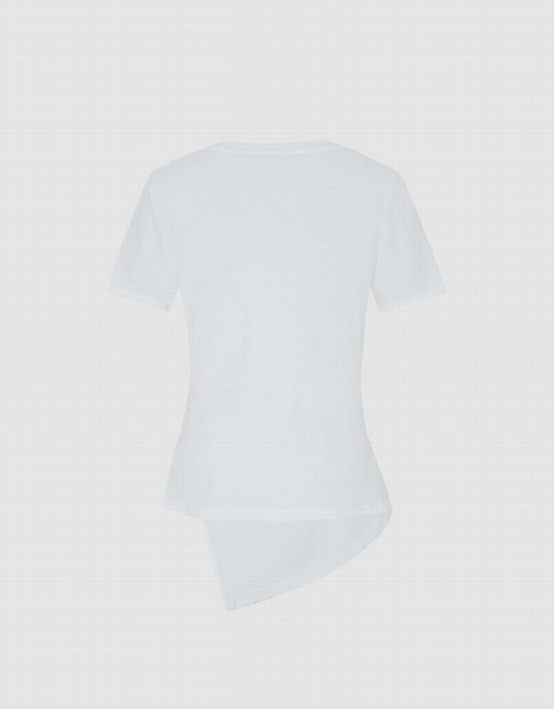 T Shirts Urban Revivo Asymmetrical Hem Femme Blanche | HWV2947JK