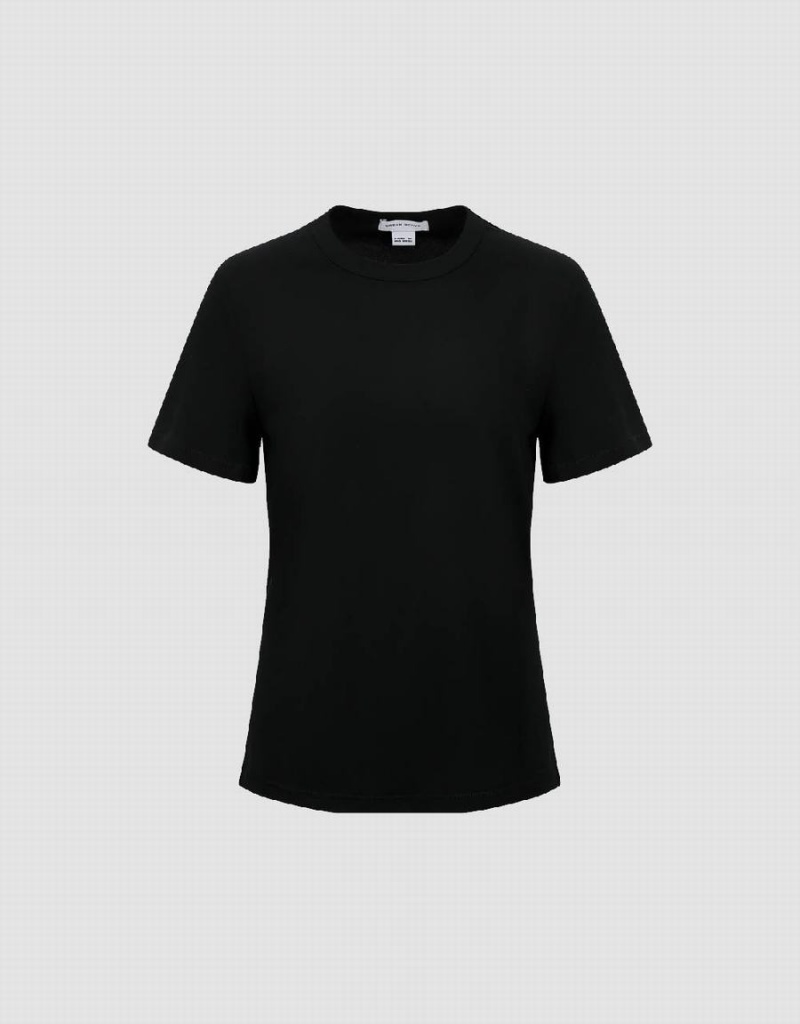 T Shirts Urban Revivo Basic Crew Neck Femme Noir | VHV3274IW