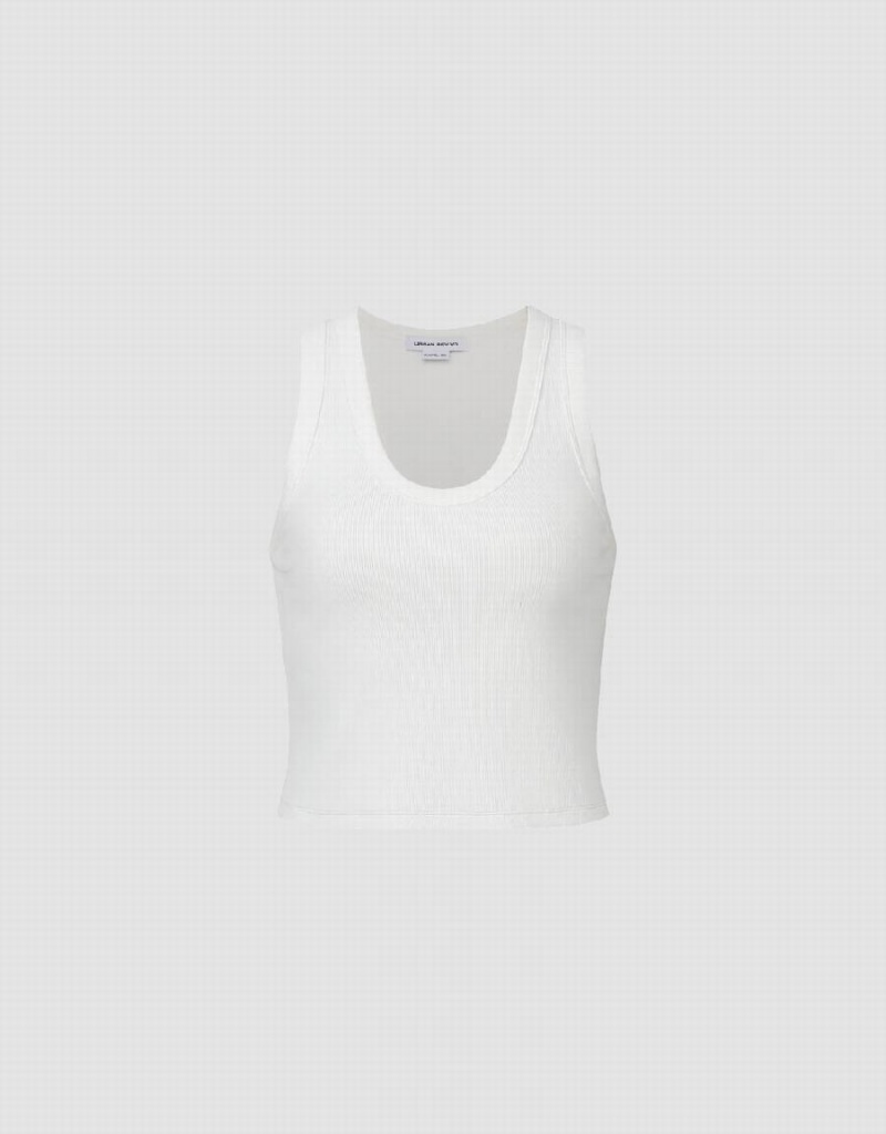 T Shirts Urban Revivo Basic U Neck Femme Blanche | LDU3089XH