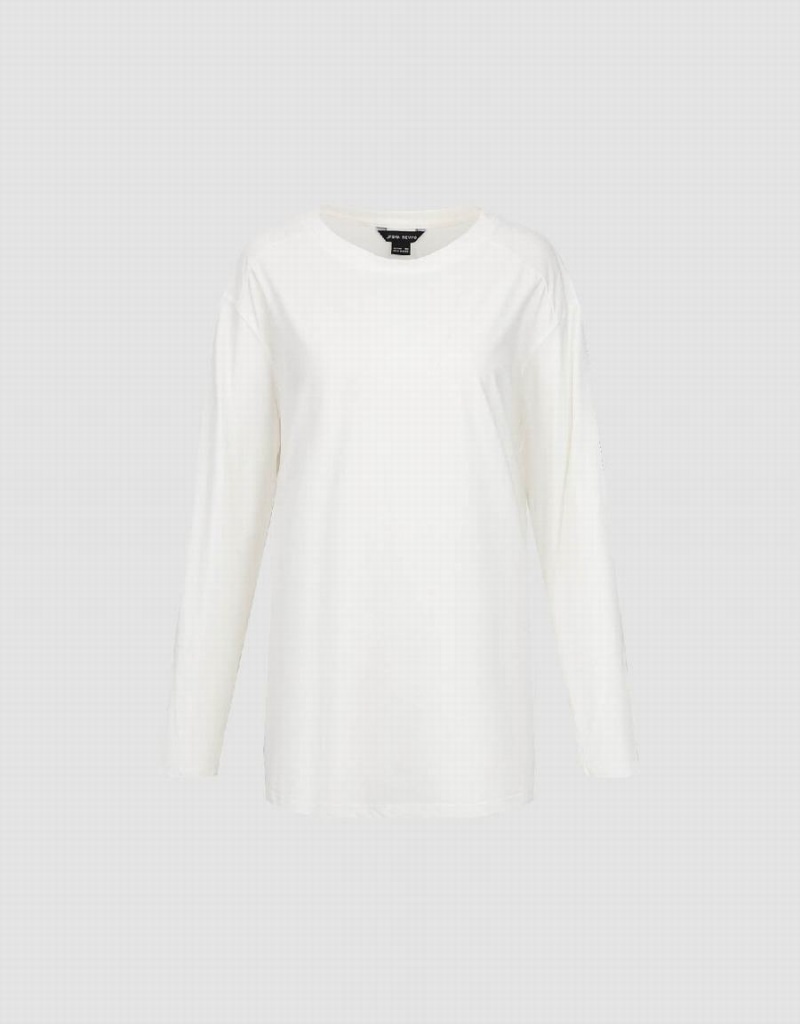 T Shirts Urban Revivo Crew Neck Loose Femme Blanche | TLZ4065HK