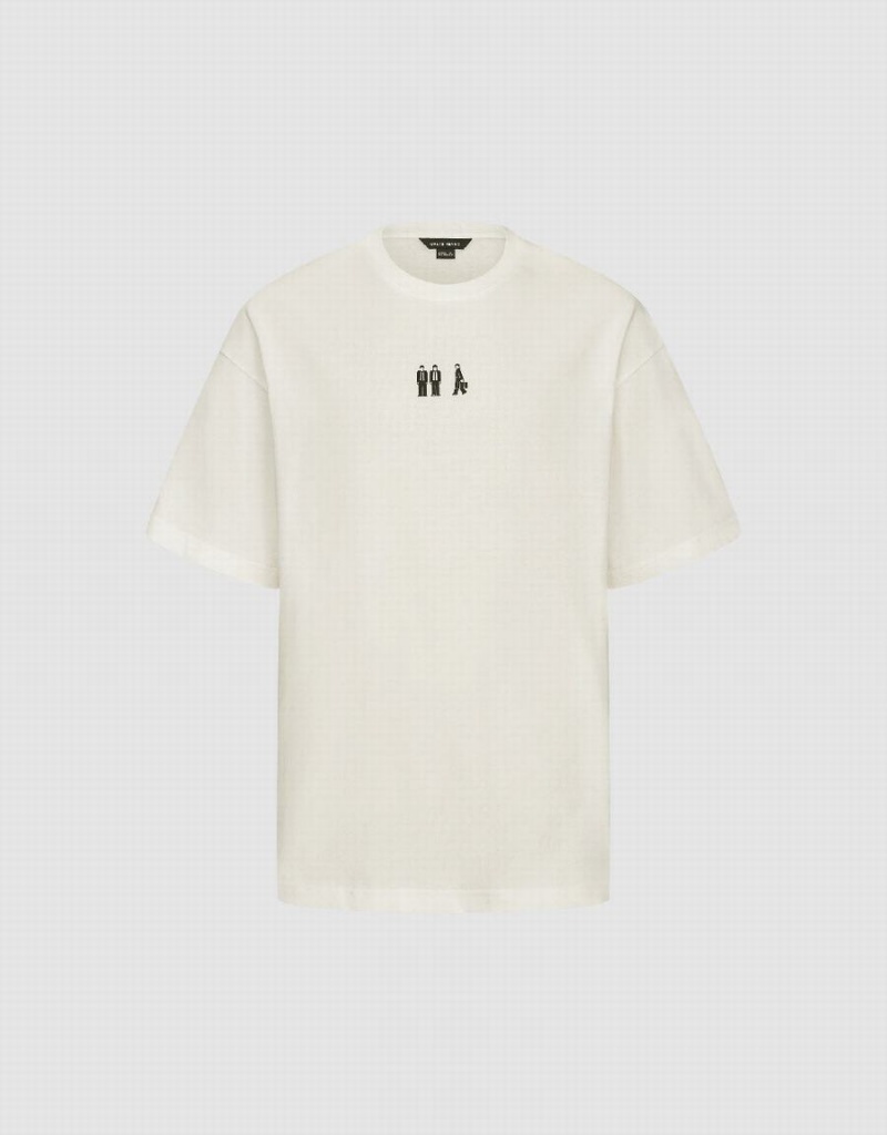 T Shirts Urban Revivo Droit Crew Neck Homme Kaki Grise | PJB1042VR