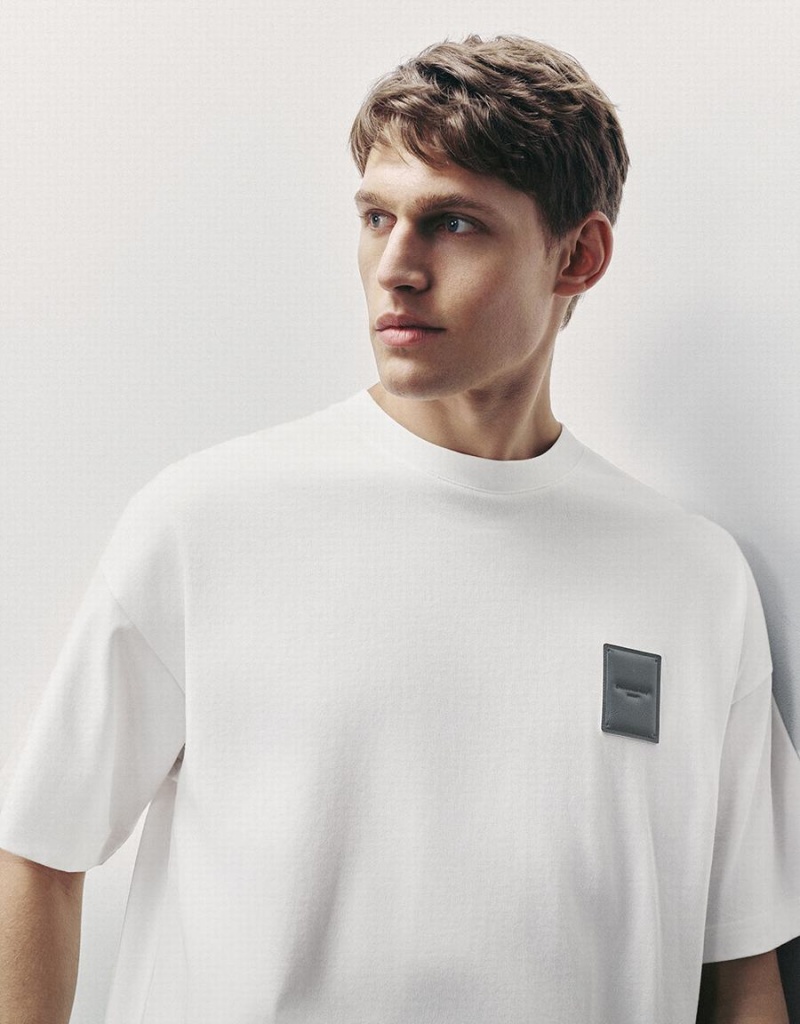 T Shirts Urban Revivo Droit Loose Homme Blanche | PJH9967NR