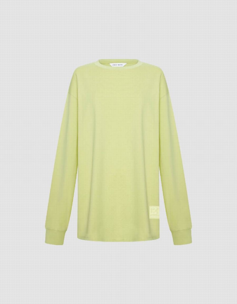 T Shirts Urban Revivo Drop Shoulder Sleeve Crew Neck Loose Femme Vert | VUH242XM