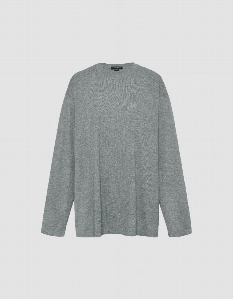 T Shirts Urban Revivo Drop Shoulder Sleeve Femme Grise | UKR9912SN