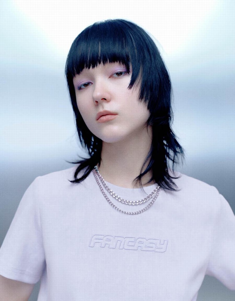 T Shirts Urban Revivo Letter Printed Crew Neck Mince Femme Violette | QAW53100MF