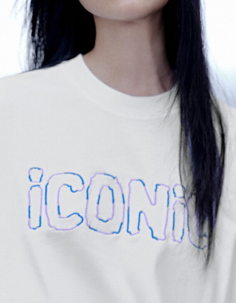 T Shirts Urban Revivo Letter Printed Crew Neck Loose Femme Blanche | TAO4614JX