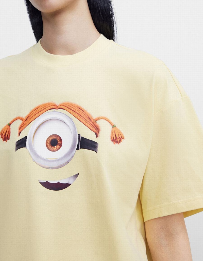 T Shirts Urban Revivo Minions Femme Jaune | PPB8561DY