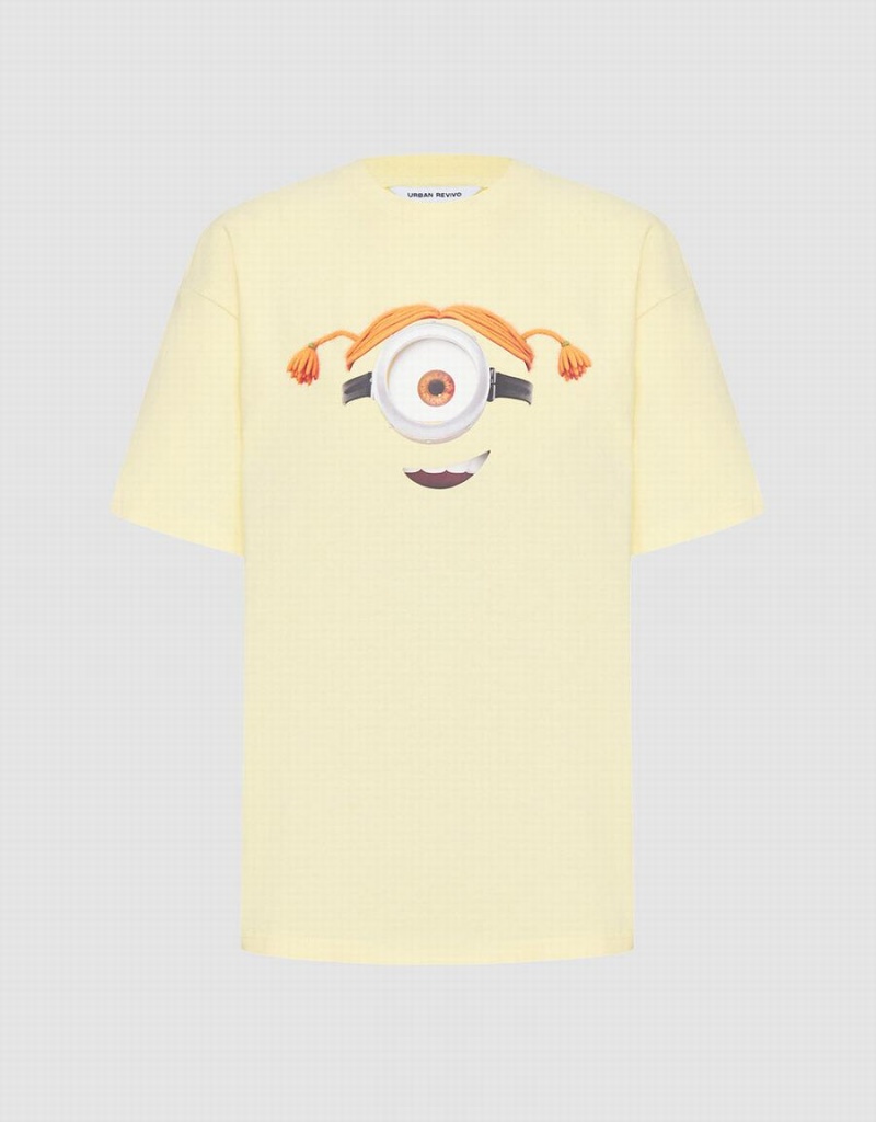 T Shirts Urban Revivo Minions Femme Jaune | PPB8561DY