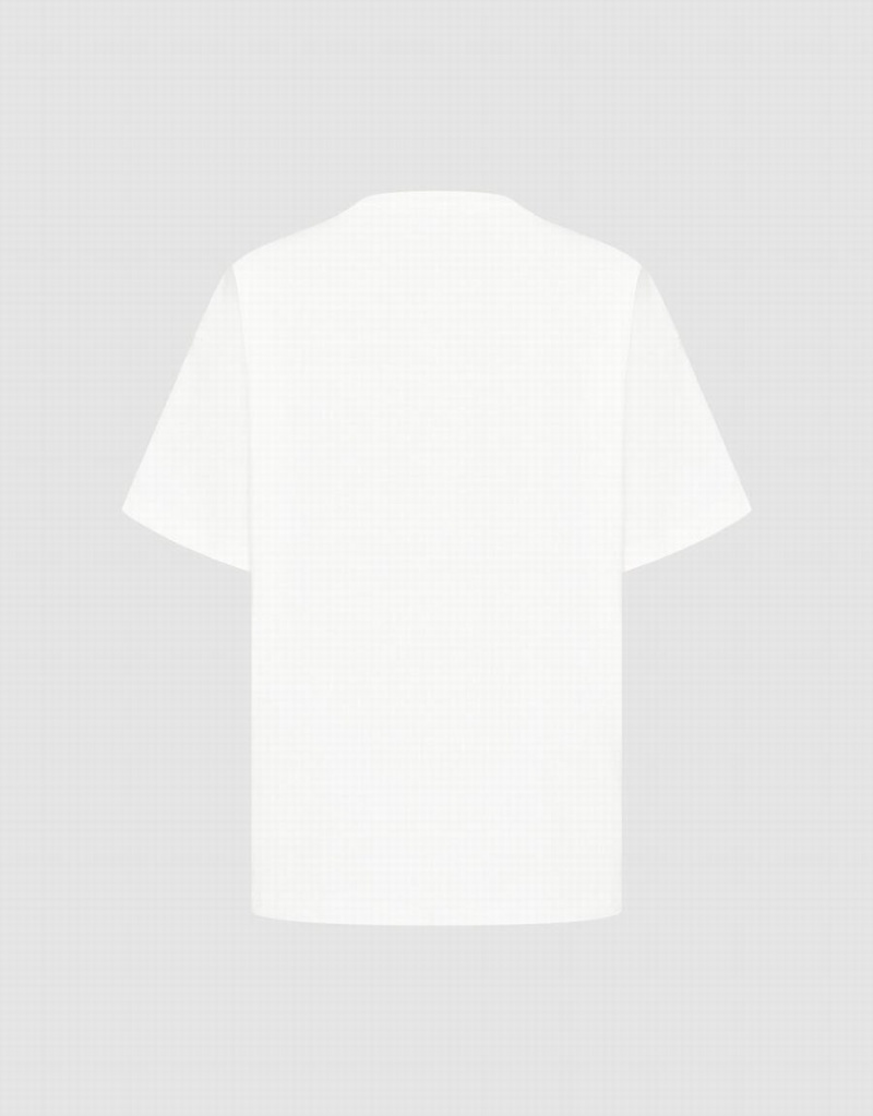 T Shirts Urban Revivo Printed Crew Neck Droit Homme Blanche | ZGF929CD