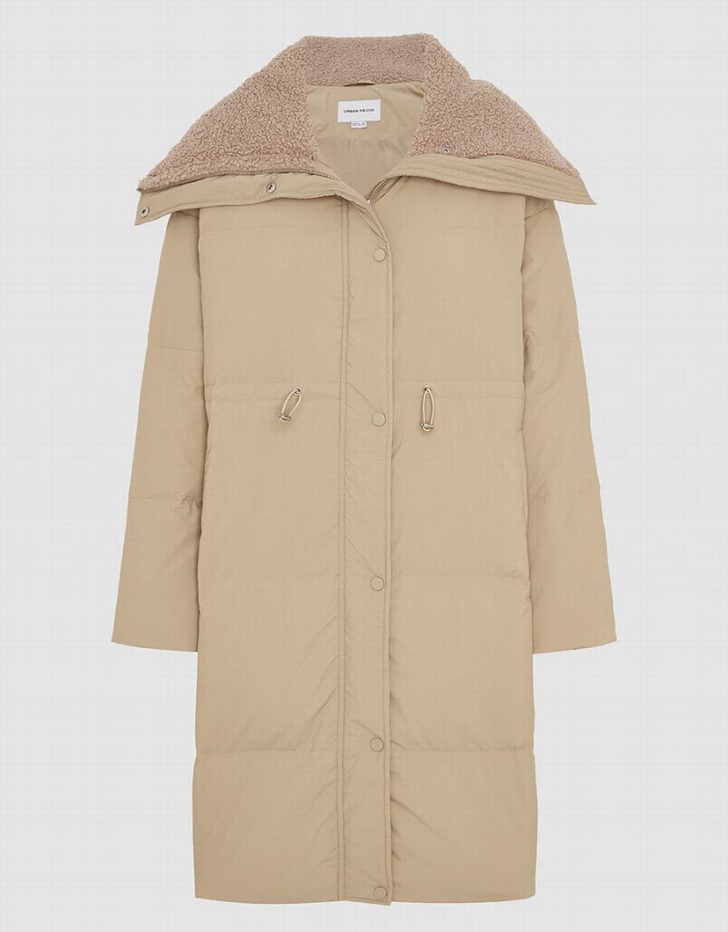 Veste Puffer Urban Revivo A-Line Femme Kaki | BCM4834GN