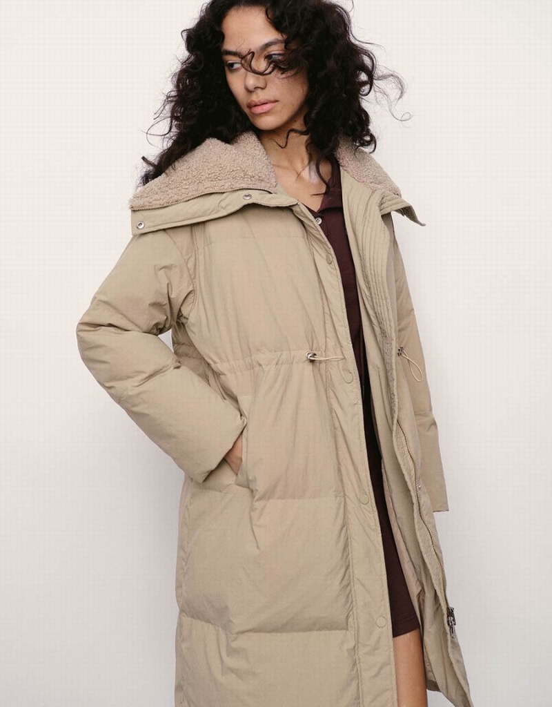 Veste Puffer Urban Revivo A-Line Femme Kaki | BCM4834GN