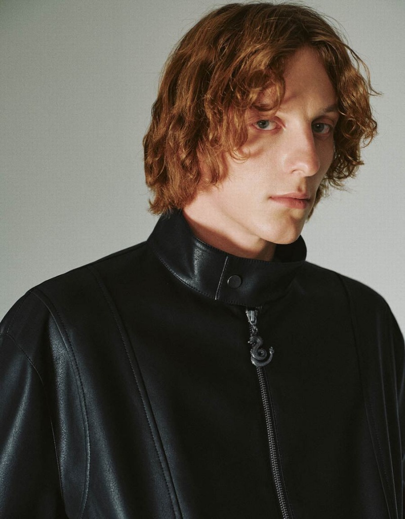Vestes En Cuir Urban Revivo Zippé Front Vegan Homme Noir | EOS6584WX