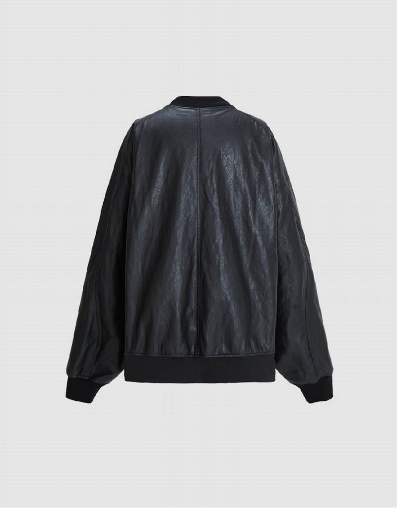 Vestes En Cuir Urban Revivo Zippé Front Vegan Homme Noir | YLN8235FF