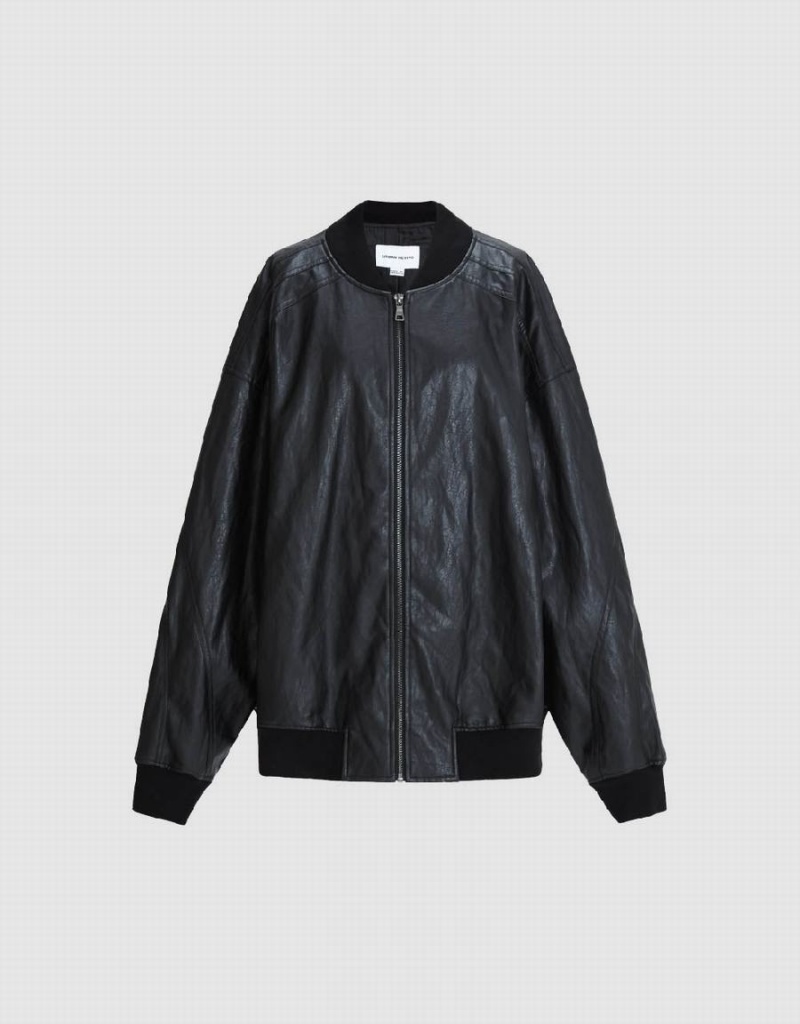 Vestes En Cuir Urban Revivo Zippé Front Vegan Homme Noir | YLN8235FF