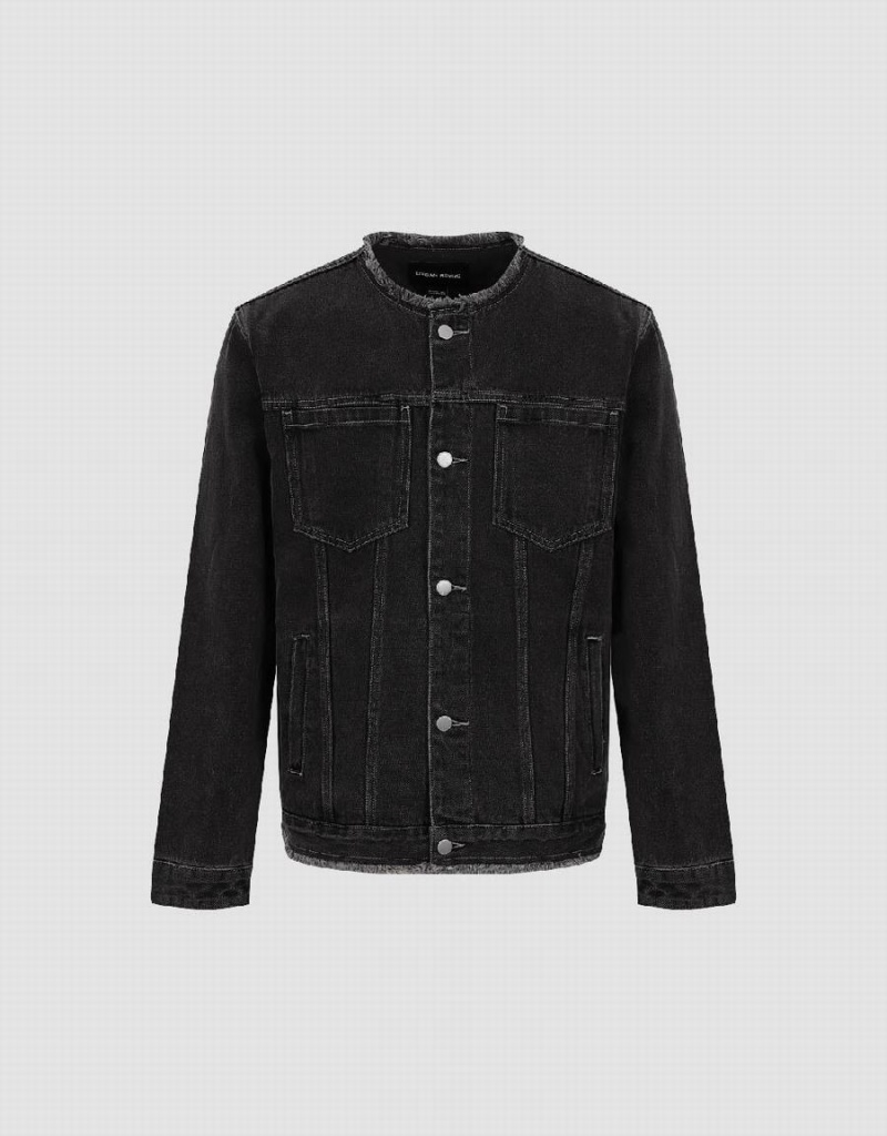 Vestes En Jean Urban Revivo Standard Sleeve Homme Noir | ZHJ2841IK