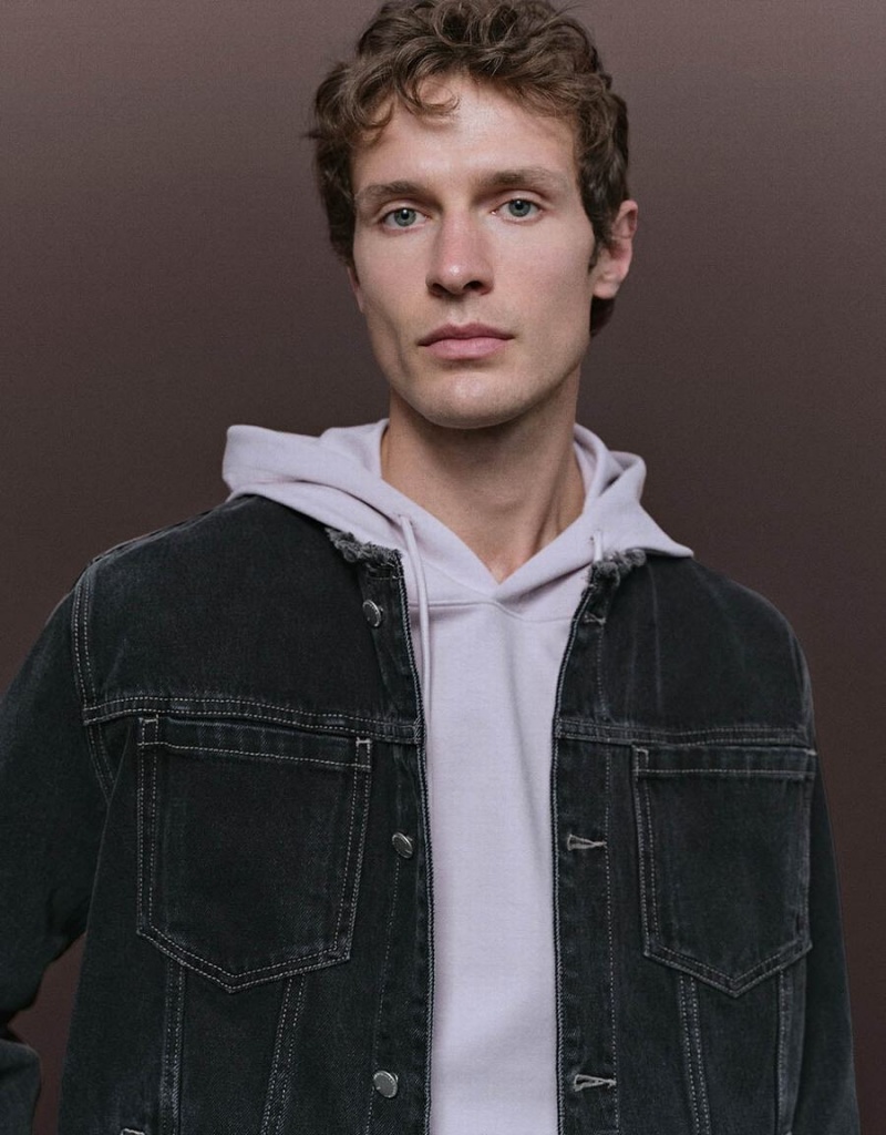 Vestes En Jean Urban Revivo Standard Sleeve Homme Noir | ZHJ2841IK
