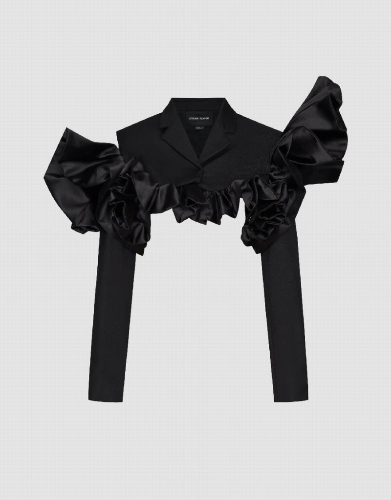 Vestes Urban Revivo Cropped Femme Noir | FPZ3783WQ