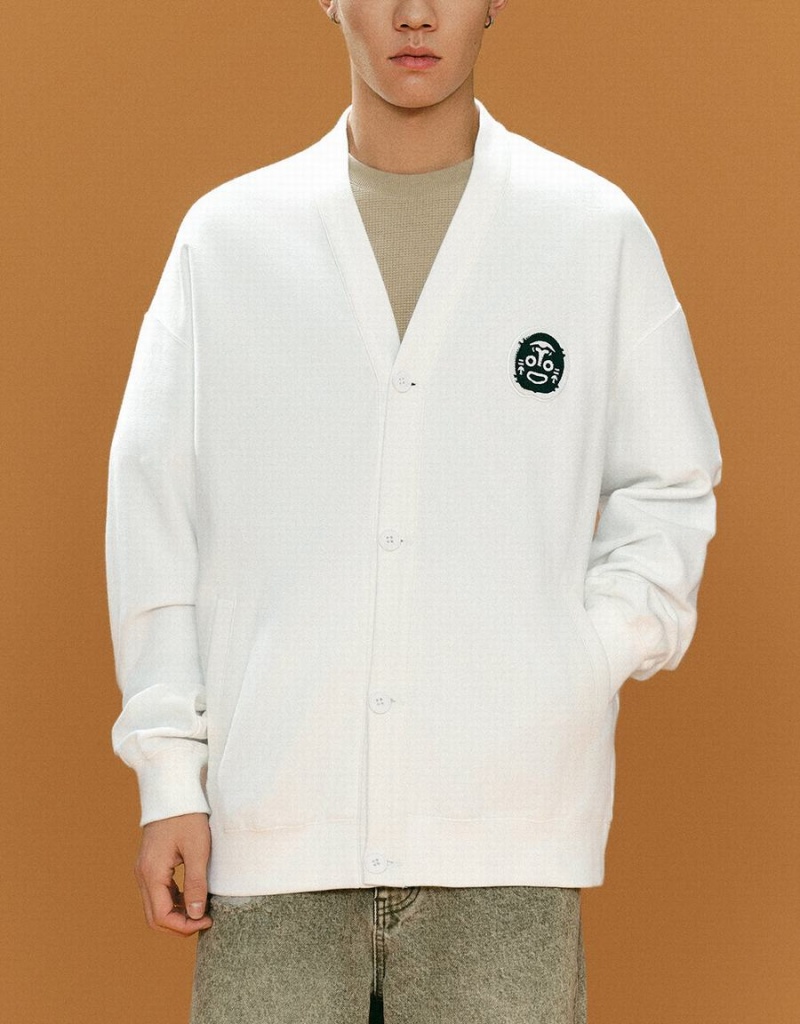 Vestes Urban Revivo Kimono Lapel Loose Homme Blanche | FMN91DV