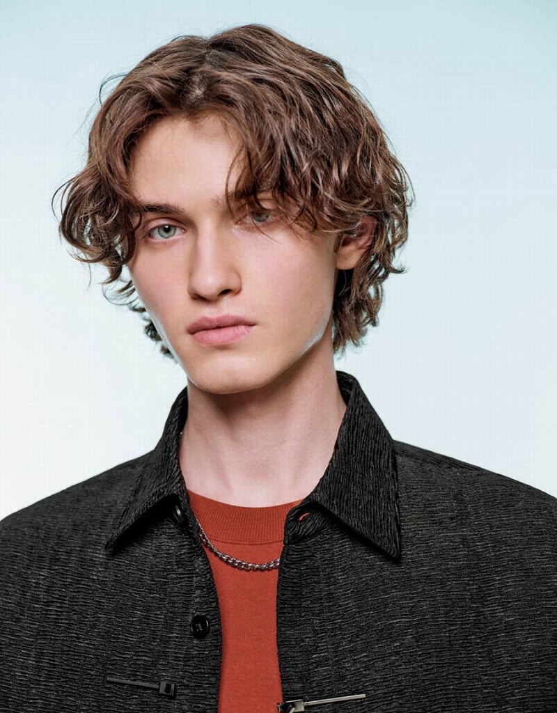 Vestes Urban Revivo Textured Loose Homme Noir | DYB6417RM